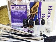 Natural Henna Temporary Tattoo Body Painting Kit Mehandi Powder Paste Cones Ink