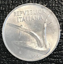A HIGH GRADE AU 1956 R ITALY 10 LIRE COIN-AGT232