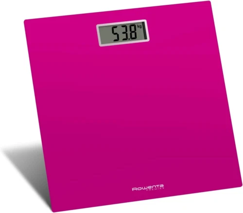 Rowenta Premiss 2 Bilancia Pesapersone Digitale, Vetro Temperato,... Fucsia - Immagine 2 di 4