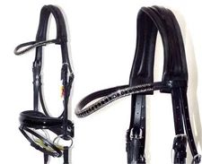 FSS JET GREY CRYSTAL SHIMMER U Bling FREEFORM Comfort Cut Away Noseband Bridle!!