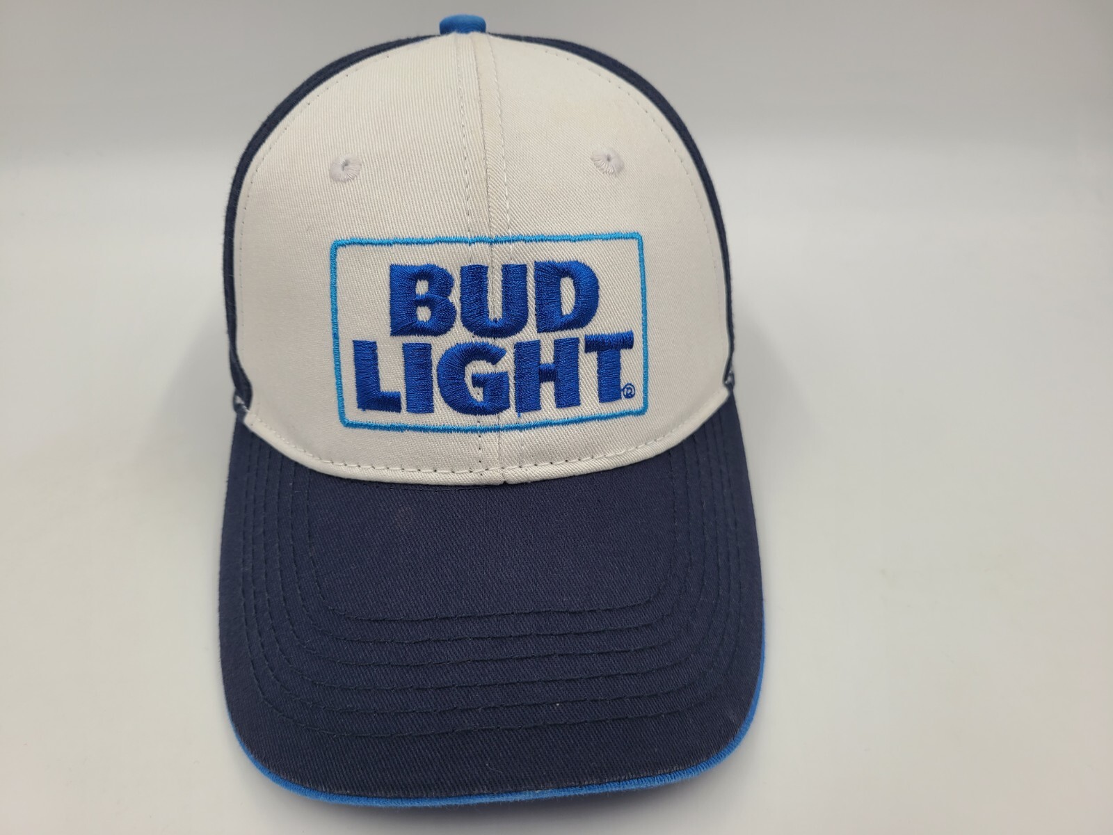 Bud Light Beer Snapback Hat Cap Baseball College Party Dad Men Women White Blue
