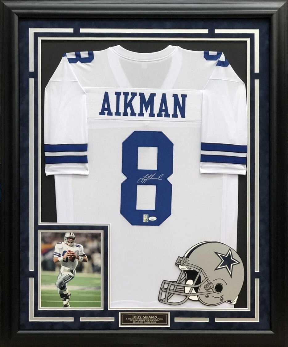 Troy Aikman Autographed Hand Signed Custom Framed Dallas Cowboys