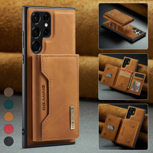 Magnetic Leather Wallet Card Case For Samsung Galaxy S24 Ultra S23 S22 S21