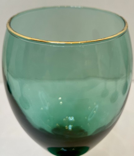 Juego de 6 bordes dorados vaso de agua de vino verde Libbey Juniper - Imagen 9 de 11