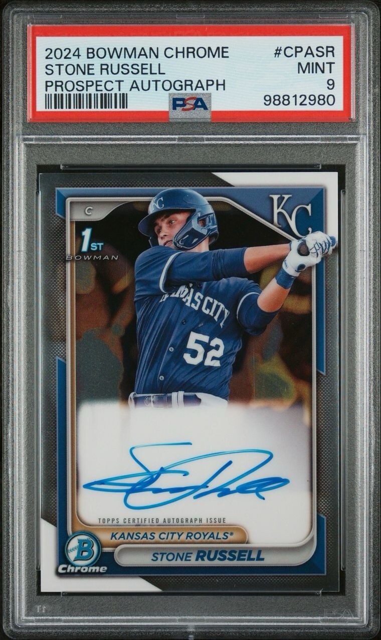 2024 Bowman Chrome Stone Russell Prospect Auto Rookie Card CPA-SR