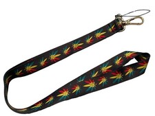 2pcs Rasta Marijuana Keychain Holder Lanyard Marley lion of judah necklace leaf