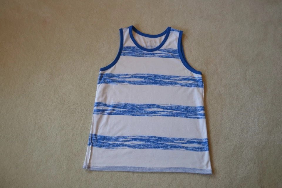 Camiseta sin mangas Epic Threads para niños - Talla juvenil XL - Blanca con rayas azules Foto 4 de 4