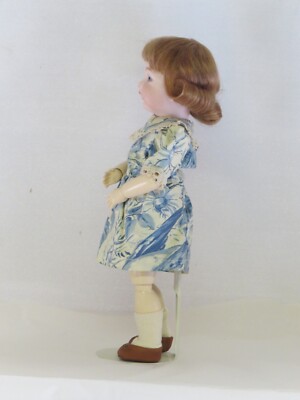 Poupée Ancienne SFBJ 60 N°27 - Reproduction Française 27cm - Tête Biscotte & Corps Bois - Blond Vénitien