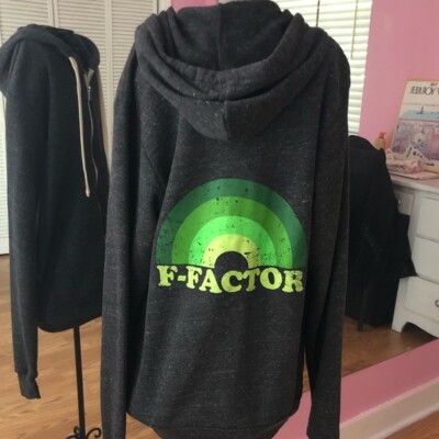 New FFACTOR Retro Rainbow Full Zip Hoodie Jacket S Ladies F-FACTOR