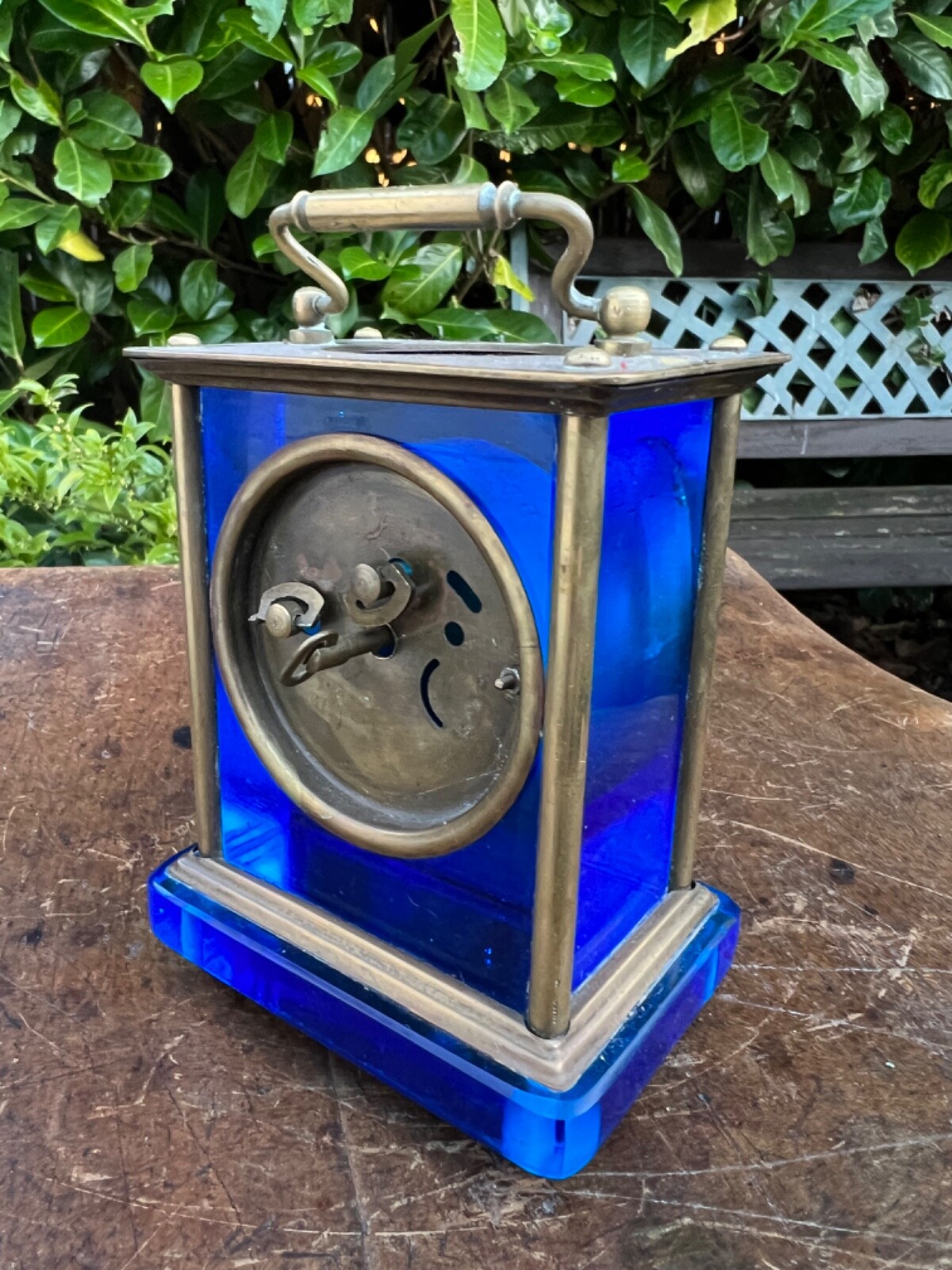 Antique Blue glass Carriage clock for restoration eBay