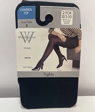 Worthington Tights Color Opaque Size 2 Control Top Tights Soft Finish
