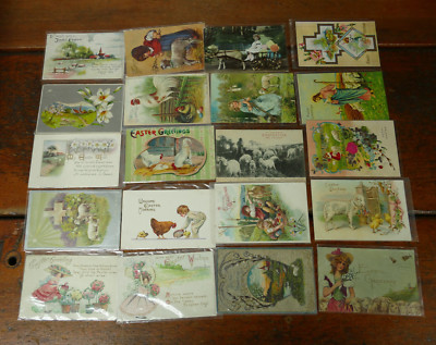 Vintage Lot Of 20 Assorted Easter Postcards - Circa 1900s-1910s