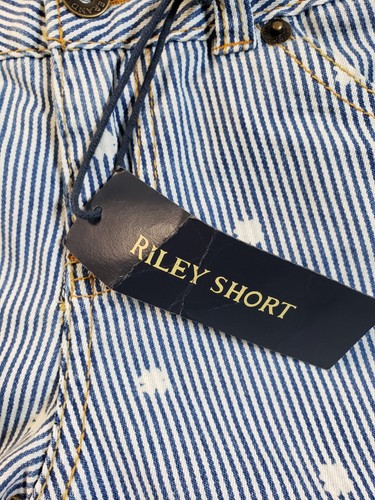 Lucky Brand Shorts Sz 14 Youth Girls Blue Stretch Bermuda Jean Striped Riley NWT - Picture 4 of 17
