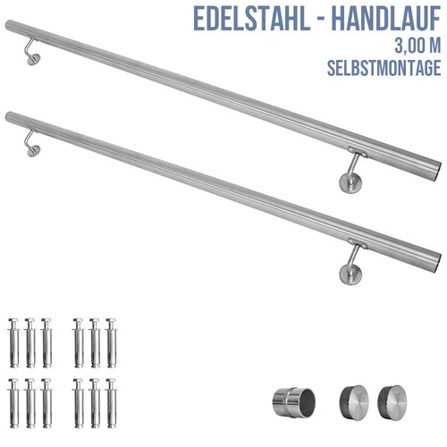 Edelstahl Handlauf Treppengeländer Geländer Wandhandlauf Treppe 50-200 cm V2Aox - Bild 39 von 56