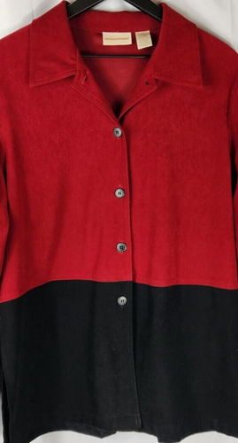 Vintage Expression SE Color Block Faux Suede Shirt Blazer Jacket Size 10 - Picture 9 of 9