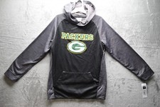 NFL Green Bay Packers Boys' Black/Gray Long Sleeve Hooded Sweatshirt, Size XL