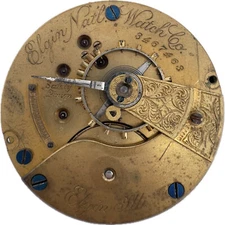 Antique 18s Elgin 11 Jewel Mechanical Pocket Watch Movement 74 USA