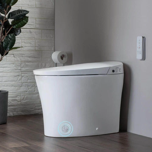 WOODBRIDGE Elongated Toilet w/ Auto Flush 16.125"X27.125"X20" Glossy White