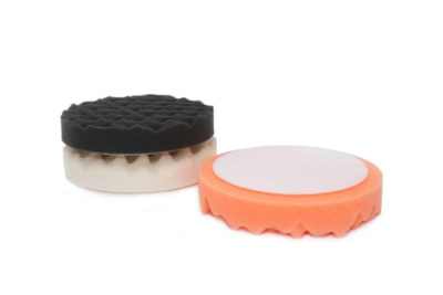 3 x Schaumstoff Polierpad Set Waffelmopköpfe, Polieren - Klett 150 mm x 25 mm