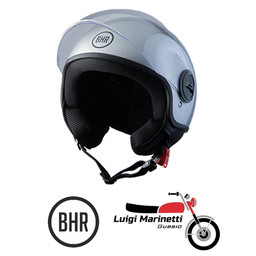 Casco jet d/jet aperto BHR 808 First Argento Silver Scooter Honda SH - S 56  | eBay