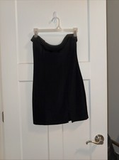 SHEIN Black Tube Mini Dress With Side Slit Size Small Club Party Dress Formal 