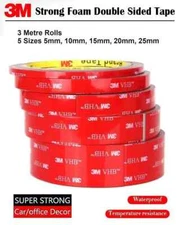 DOUBLE SIDED TAPE 3M VHB HEAVY DUTY ADHESIVE STRONG STICKY TAPE ROLL 5mm-25mm