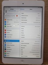 Apple iPad mini 2 A1490 16 GB, Wi-Fi  4G, 7.9 in - Silver/White VERIZON