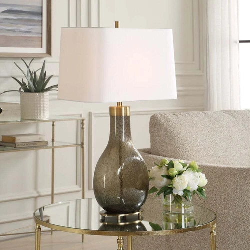SHYLA TEARDROP SEEDED GLASS MODERN TABLE LAMP UTTERMOST 30465 - Picture 2 of 4