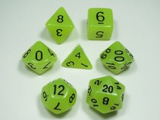 NEW RPG Dice Set of 7 - Frost Neon Yellow D4 D6 D8 D10 D12 D20 D00-90
