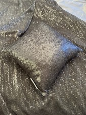 Kylie Minogue Silver/Gun Metal Grey Bed/Sofa Throw, 218 cm x 140cm & cushion  