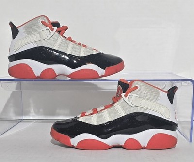 Air Jordan 6 Rings White/Team Orange/Black Sail Boys Shoe Size 13C (DV1343-108)