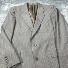 Vintage Christian Dior Monsieur Blazer Suit Jacket 42L Gray Stripe Old Money USA