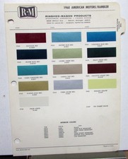 1968 Amc Rambler American Rebel Marlin Ambassador Rm Paint Chips Original
