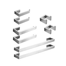 Brushed Nickel 8-Piece Bathroom Accessories Set, Stainless Steel