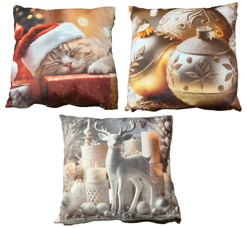 Deko Kissen Weihnachten Weihnachtsmotiv mit Motiv Bezug Deko Weihnachtsdeko - Bild 1 von 1