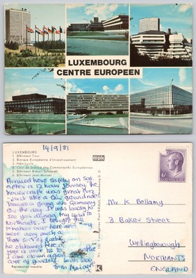 c27538 Centre Europeen Luxemburg Stadt Luxemburg Postkarte 1981 Briefmarke