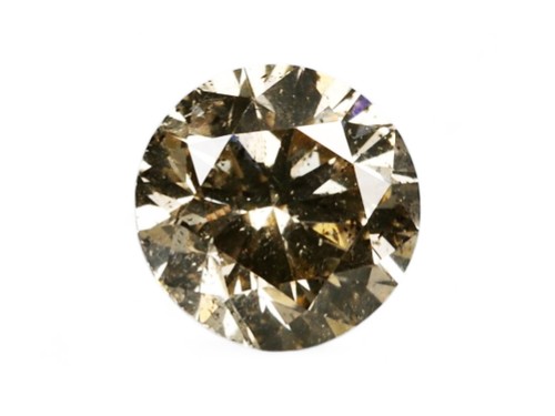 0.30Ct Sparkling Champagne Natural Round Diamond 81b