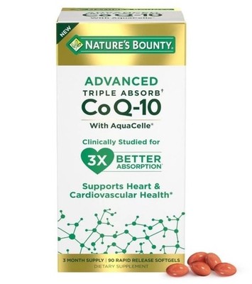 Natures Bounty Advanced Triple Absorb Co Q-10 Heart Health Rapid Release Ex 3/28