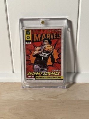 2021-22 Donruss Net Marvels Press Proof Anthony Edwards #11 Mint w/ Case