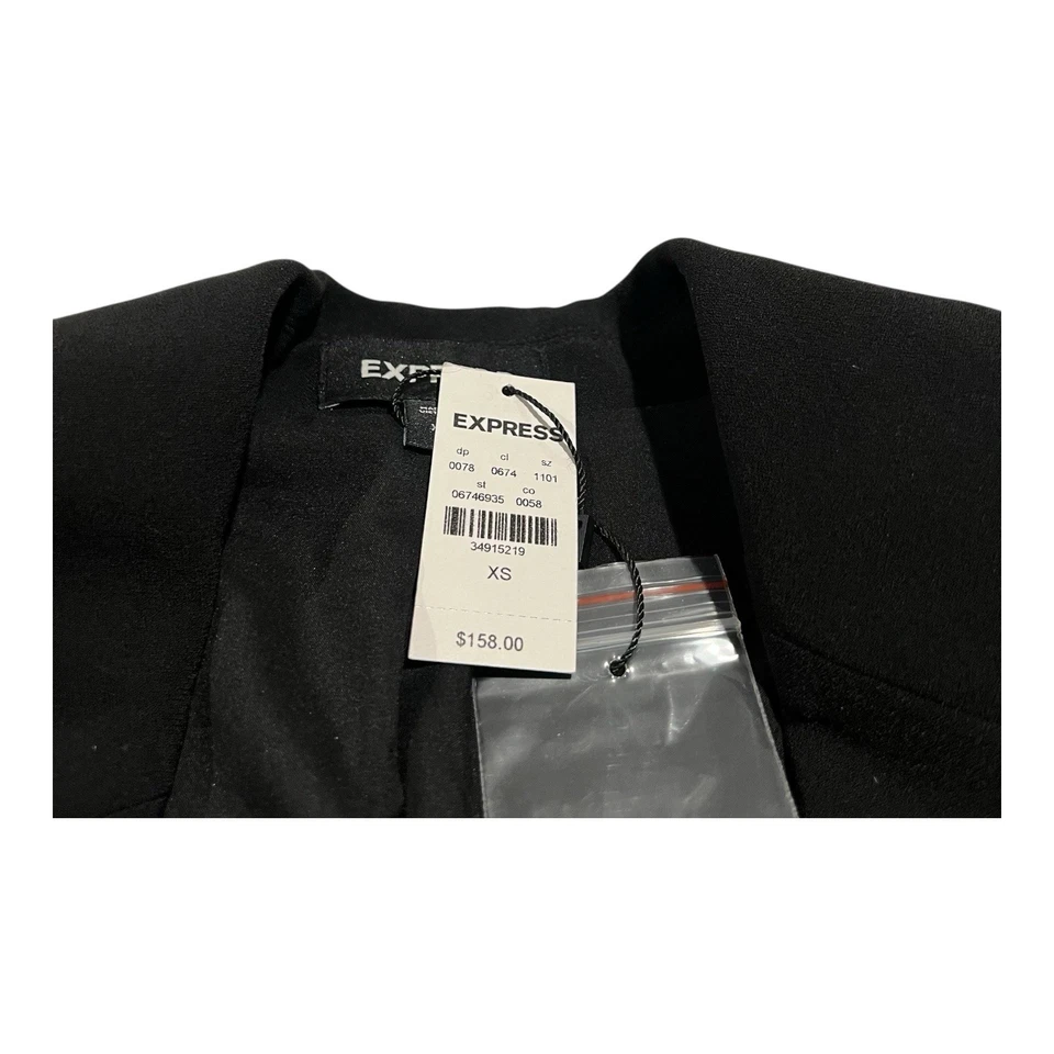 全新带标签 Express Editor One-Button Blazer 女式 XS Heather 蓝色 — 第 3/4 张图片