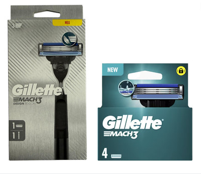 5x Gillette MACH3 Rasierklingen + Rasierer , Original Klingen neu & OVP