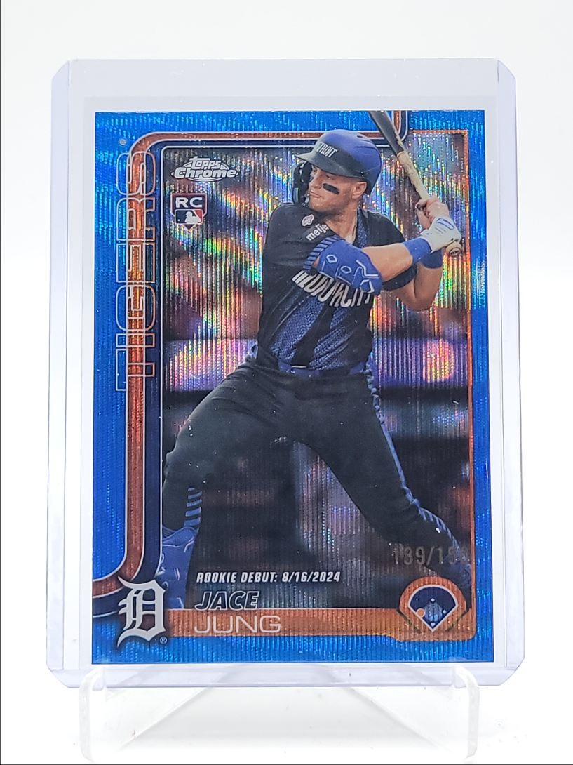 JACE JUNG 2025 TOPPS CHROME UPDATE ROOKIE DEBUT BLUE WAVE RC /150 Q4920