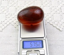 Large VTG Bakelite Catalin Dark Marbled Cherry Egg Shaped Button Simichrome