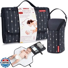 Portable Diaper Changing Pad Waterproof   B0NUS Insulated Baby Bottle Bag, 2-