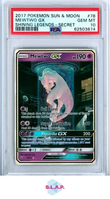 MEWTWO GX SHINING LEGENDS-SECRET POKEMON SM SHINING LEGENDS 2017 78 PSA 10