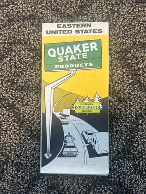 Vintage 1973 Quaker State Products Road Map - Eastern United States