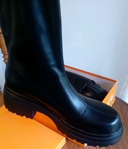 New in Box Ladies Tall Black Chunky Sexy Knee Boots Size Women's US 13 Euro 43 - Picture 4 of 12