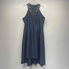 Adrianna Papell Size 14 Women's Navy Beaded Fit And Flare Dress