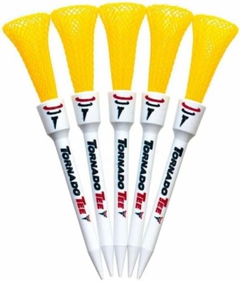 Tornado Golf Tee 5 Pack, 3.25-Inch & 4-Inch, Fluorescent Color (Neon Yellow, 4 _