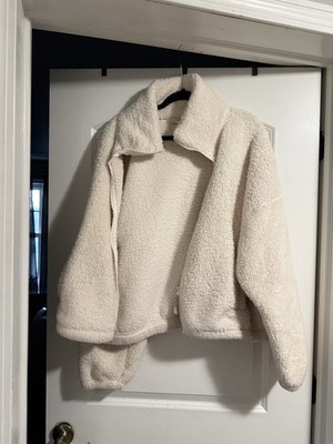 American Eagle This Feels Seriously Huggable Teddy Jacket Wool White L/XL